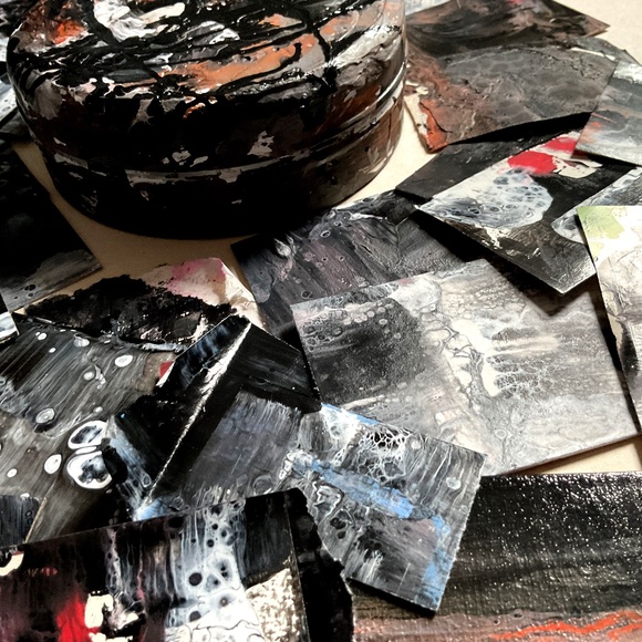 Junk Journal Pack 35+ Hand painted Pieces, Grunge Joy Collection 4- Limited Ed. - Picture 5 of 13